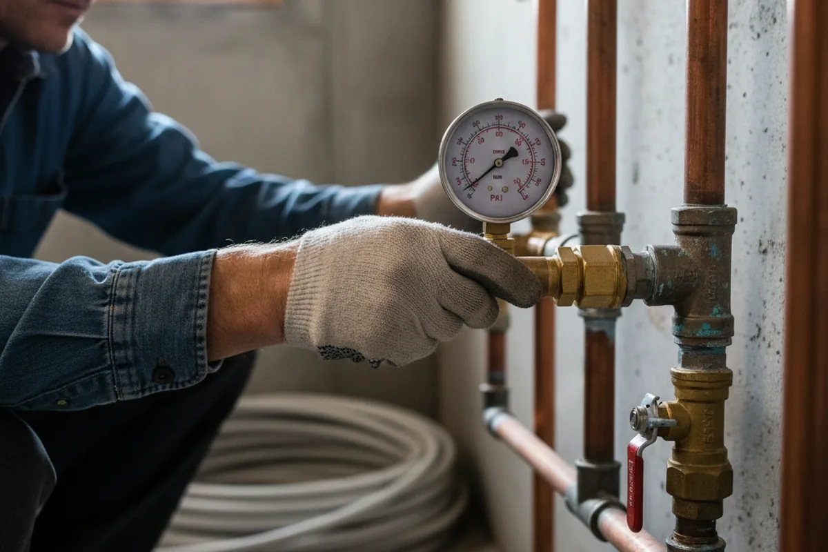Pressure testing a repaired line during Water Line Repair in Napoleonville
